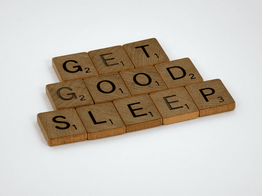 scrabble letters that say 'get good sleep' on an article talking about how to get over insomnia.